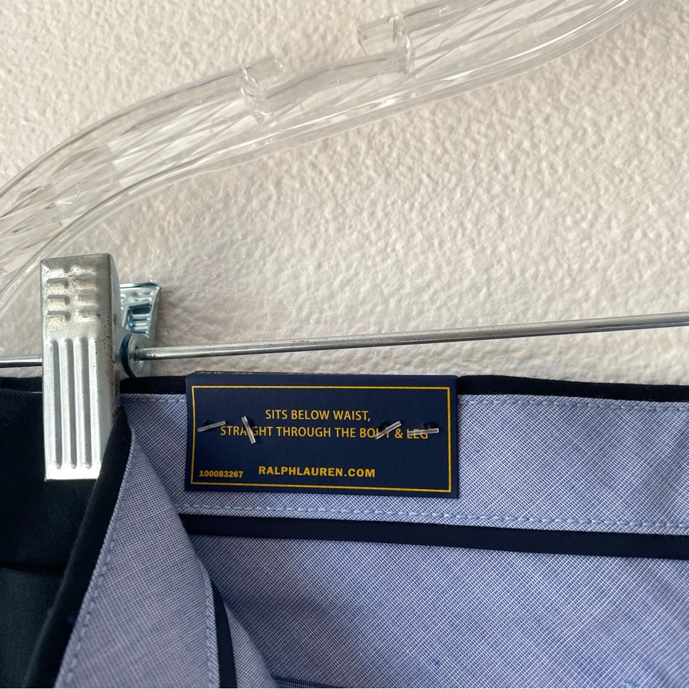 NWT Polo Ralph Lauren Black Stretch Straight Fit Trouser Dress Pants Mens 34 - Picture 6 of 9